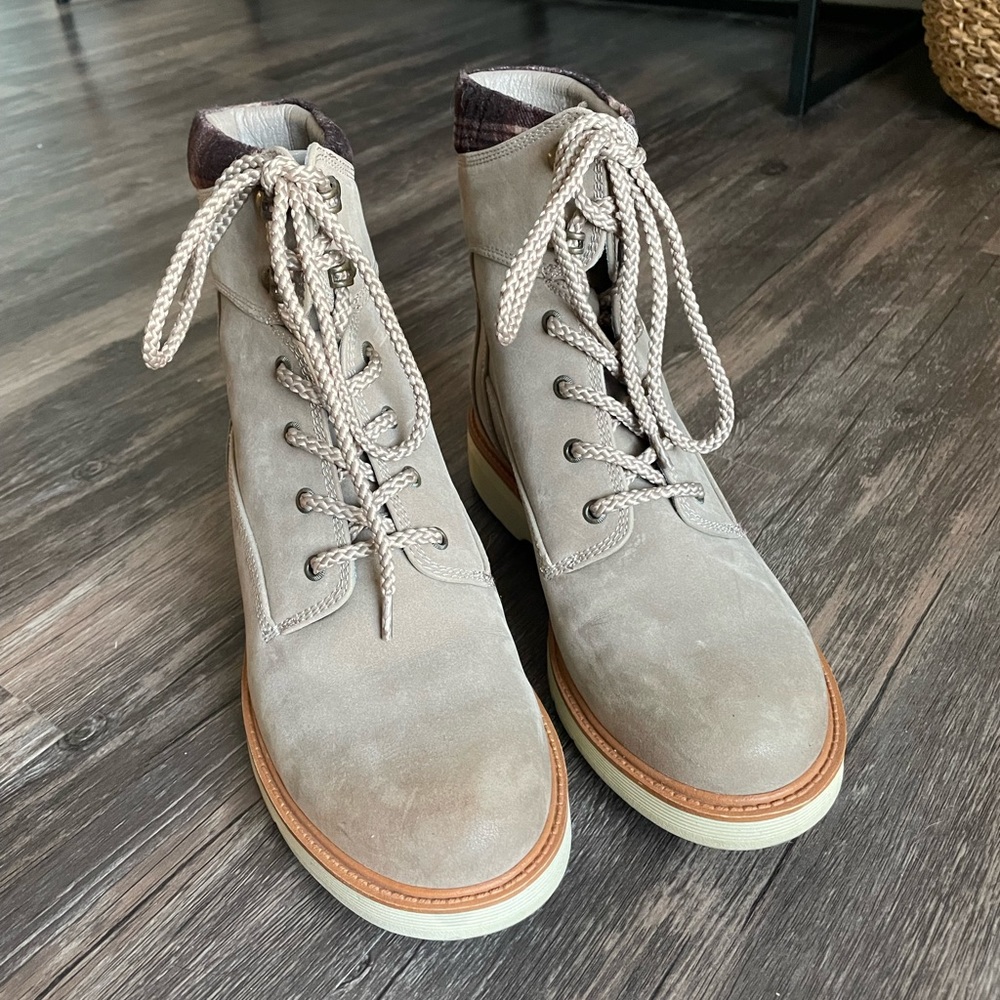 Suede combat boots